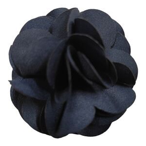 MEN'S LARGE SOLID DARK NAVY LAYERED LAPEL PIN FLOWER.
